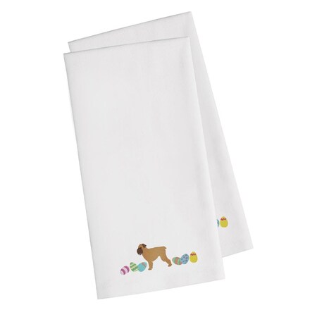 Carolines Treasures Brussels Griffon Easter White Embroidered Kitchen Towel CK1617WHTWE